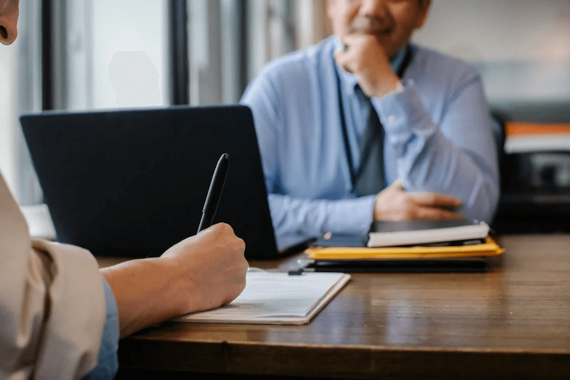 Interviewing an employee